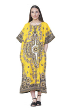 Load image into Gallery viewer, New Women Floral Print Round Neck Summer Cotton Kaftan Beachwear Dress Free Size
