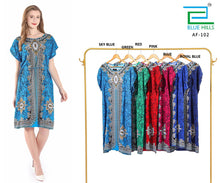 Load image into Gallery viewer, New Women Round Neck Summer Floral Kaftan Casual Dress One Size
