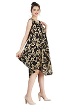 Load image into Gallery viewer, New Women Round Neck Abstract Print Umbrella Dress Free Size
