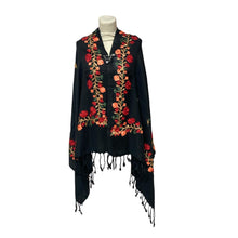 Load image into Gallery viewer, New Women Embroidery Floral Border Shawl with Beads Casual Shawl
