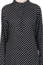 Load image into Gallery viewer, New Women Polka Dot Print Round Neck Long Sleeve Casual Rayon Dress
