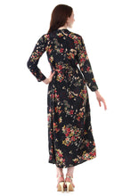 Load image into Gallery viewer, New Women Round Neck Beautiful Flower Print Polyester Dress
