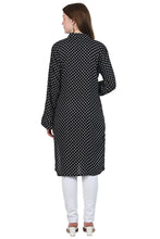 Load image into Gallery viewer, New Women Polka Dot Print Round Neck Long Sleeve Casual Rayon Dress
