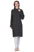 Load image into Gallery viewer, New Women Polka Dot Print Round Neck Long Sleeve Casual Rayon Dress
