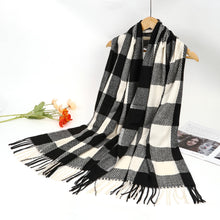 Load image into Gallery viewer, New Women Winter Warm Check Design Cotton/Viscose Scarf
