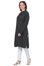 Load image into Gallery viewer, New Women Polka Dot Print Round Neck Long Sleeve Casual Rayon Dress
