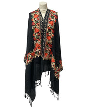 Load image into Gallery viewer, New Women Embroidery Floral Border Shawl with Beads Casual Shawl
