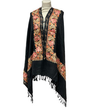 Load image into Gallery viewer, New Women Embroidery Floral Border Shawl with Beads Casual Shawl
