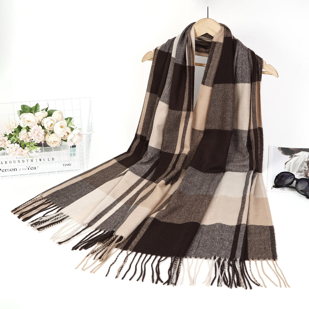 New Women Warm Winter Scarf for Womens Wedding Shawl and Wrap Ladies Lightweight Check Scarves