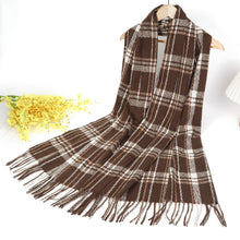 Load image into Gallery viewer, New Women Cotton Viscose Check Winter Scarf
