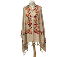 Load image into Gallery viewer, New Women Embroidery Floral Border Shawl with Beads Casual Shawl
