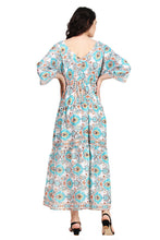 Load image into Gallery viewer, New Women V-Neck Long Sleeve Printed Silk Maxi Dress Free Size
