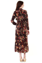 Load image into Gallery viewer, New Women Round Neck Beautiful Flower Print Polyester Dress
