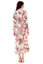 Load image into Gallery viewer, New Women Round Neck Beautiful Flower Print Polyester Dress
