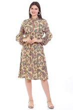 Load image into Gallery viewer, New Women Floral Design Round Neck Long Sleeve Casual Mini Dress
