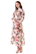 Load image into Gallery viewer, New Women Round Neck Beautiful Flower Print Polyester Dress
