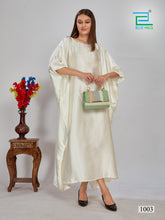 Load image into Gallery viewer, New Rozleen Satin Kaftan Free Size
