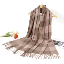 Load image into Gallery viewer, New Women Winter Warm Check Design Cotton/Viscose Scarf
