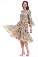 Load image into Gallery viewer, New Women Floral V Neck Long Sleeve Summer Midi Dress
