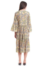 Load image into Gallery viewer, New Women Floral V Neck Long Sleeve Summer Midi Dress
