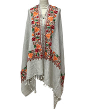 Load image into Gallery viewer, New Women Embroidery Floral Border Shawl with Beads Casual Shawl
