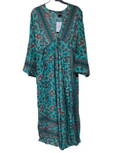 Load image into Gallery viewer, Women Floral Art Silk Maxi Long Sleeve Summer Dress Free Size
