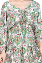 Load image into Gallery viewer, New Women V-Neck Long Sleeve Printed Silk Maxi Dress Free Size
