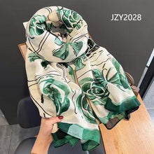 Load image into Gallery viewer, New Big Floral Print Casual Light Weight All Season  Fashion Scarf Cotton Viscose
