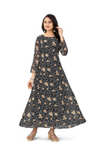 Load image into Gallery viewer, New Women Small Floral Print Casual Long Sleeve Maxi Dress
