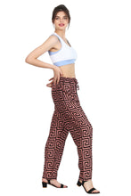 Load image into Gallery viewer, Women&#39;s Maze Print Trouser casual Adjustable Drawstring
