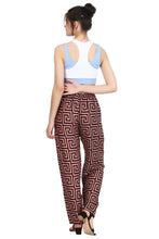 Load image into Gallery viewer, Women&#39;s Maze Print Trouser casual Adjustable Drawstring
