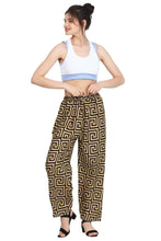 Load image into Gallery viewer, Women&#39;s Maze Print Trouser casual Adjustable Drawstring
