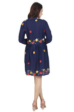 Load image into Gallery viewer, New Women Emb. Floral Long Sleeve Knee Length Rayon Dress
