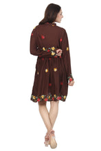 Load image into Gallery viewer, New Women Emb. Floral Long Sleeve Knee Length Rayon Dress
