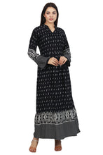 Load image into Gallery viewer, New Women Printed Rayon Long Sleeve Maxi Dress
