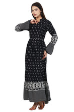 Load image into Gallery viewer, New Women Printed Rayon Long Sleeve Maxi Dress
