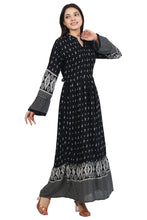 Load image into Gallery viewer, New Women Printed Rayon Long Sleeve Maxi Dress
