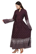 Load image into Gallery viewer, New Women Printed Rayon Long Sleeve Maxi Dress
