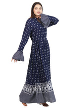 Load image into Gallery viewer, New Women Printed Rayon Long Sleeve Maxi Dress
