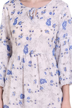 Load image into Gallery viewer, New Women Floral Print Round Neck 3/4 Sleeve Midi Long Casual Dress A-Line
