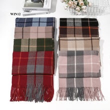 Load image into Gallery viewer, New Women Cotton Viscose Check Design Multi Color Winter Scarf
