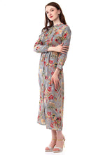 Load image into Gallery viewer, New Women Round Neck Beautiful Flower Print Polyester Dress
