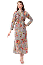 Load image into Gallery viewer, New Women Round Neck Beautiful Flower Print Polyester Dress
