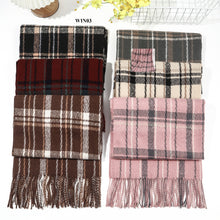 Load image into Gallery viewer, New Women Cotton Viscose Check Winter Scarf
