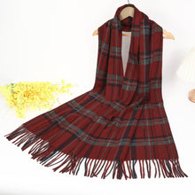 Load image into Gallery viewer, New Women Cotton Viscose Check Winter Scarf
