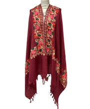 Load image into Gallery viewer, New Women Embroidery Floral Border Shawl with Beads Casual Shawl
