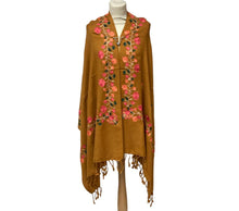 Load image into Gallery viewer, New Women Embroidery Floral Border Shawl with Beads Casual Shawl
