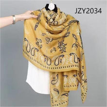 Load image into Gallery viewer, New Women Paisley Pint Cotton/Viscose Fashion Scarf for All Season
