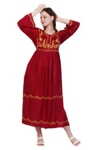 Load image into Gallery viewer, New Women Rayon Dress Long Sleeve Long Maxi Dress
