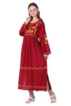 Load image into Gallery viewer, New Women Rayon Dress Long Sleeve Long Maxi Dress
